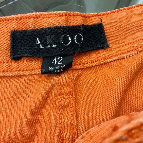 AKOO Shorts Mens Size 42 Orange Standard Fit distressed 11.5” inseam - Picture 5 of 12